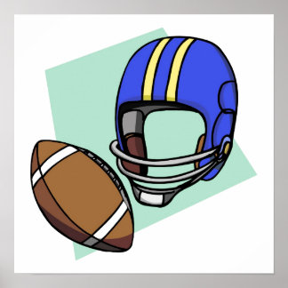 Affiche casque bleu football