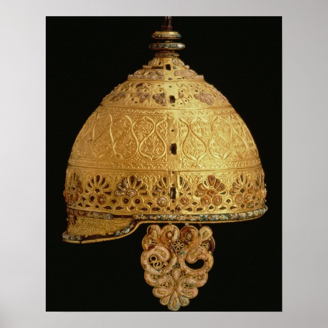 Affiche Casque celtique trouvé à Agris, Charante, 4e siècl (Devant)