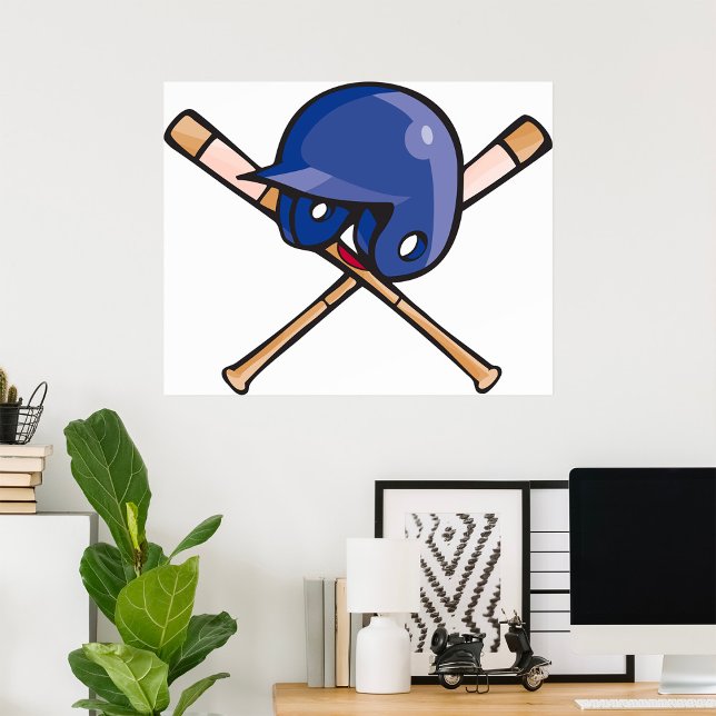 Affiche Casque de baseball et chauves-souris (Créateur téléchargé)