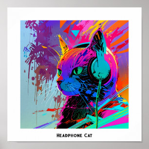 Affiche Casque de Cool coloré Pop Art modifiable