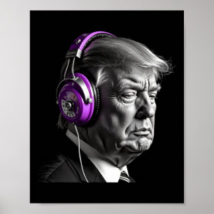 Affiche Casque de Donald Trump Drôle Président Dj Art