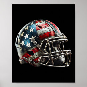 Affiche Casque de football américain Patriotique US Drapea