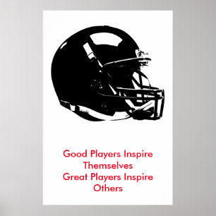 Affiche Casque de football Black White Pop Art inspirant