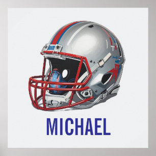 Affiche Casque de football de motivation inspirante nom