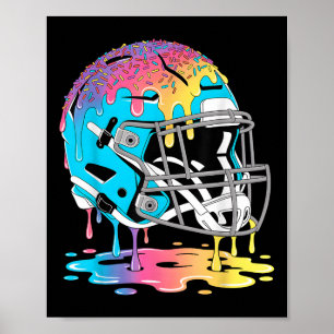 Affiche Casque de football glace crème dégoulinant joueur 
