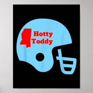 Affiche Casque de football Hotty Toddy avec contour de l'É