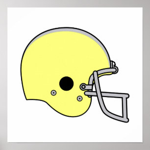 Affiche Casque de football jaune