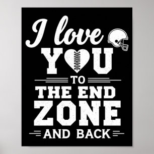 Affiche Casque de football Mens Love To The End Zone And B