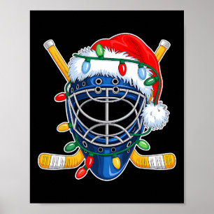 Affiche Casque de hockey sur glace de Noël Santa Xmas Homm