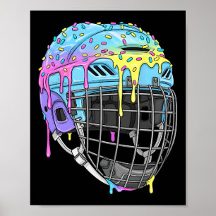 Affiche Casque de hockey sur glace pour garçons Crème glac