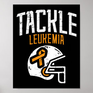 Affiche Casque de lutte contre la leucémie Ruban orange Ca