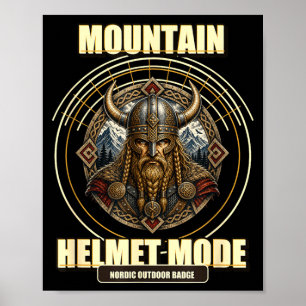 Affiche Casque de montagne mode nordique extérieur viking