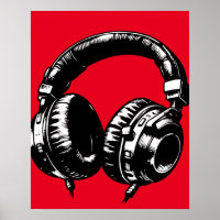 Casque de musique noire Danse DJ 