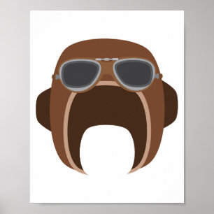 Affiche Casque de pilote
