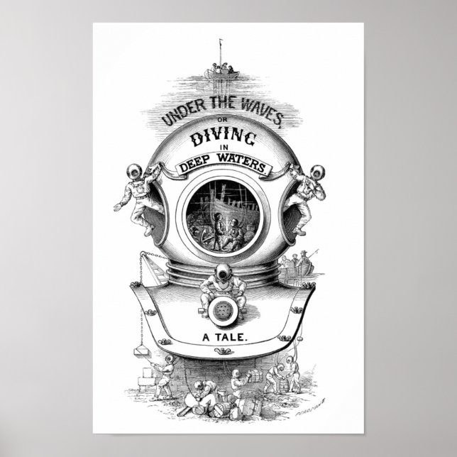 Affiche Casque de plongée antique (Devant)