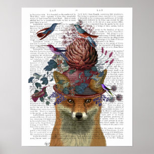 Affiche Casque d'oiseaux renard avec Artichoke