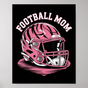 Affiche Casque Énergie de Maman de Foot-ball Rose Jour de 