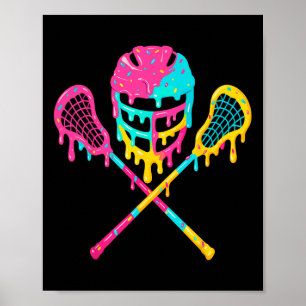Affiche Casque Lacrosse Lâcheuse Casque Crème de glace Bât