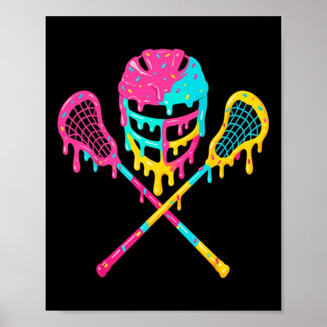 Affiche Casque Lacrosse Lâcheuse Casque Crème de glace Bât (Devant)