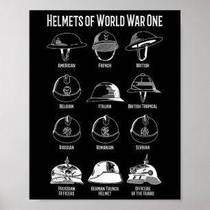 Affiche Casques de soldats de la Première Guerre mondiale