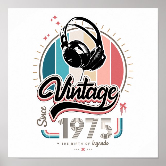Affiche Casques vintages depuis 1975 (Devant)