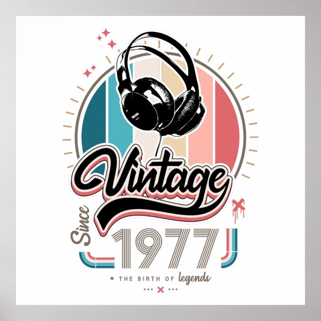 Affiche Casques vintages depuis 1977 (Devant)