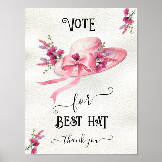 Affiche Casquette à fleurs roses Derby Fête des mariées Me (Devant)