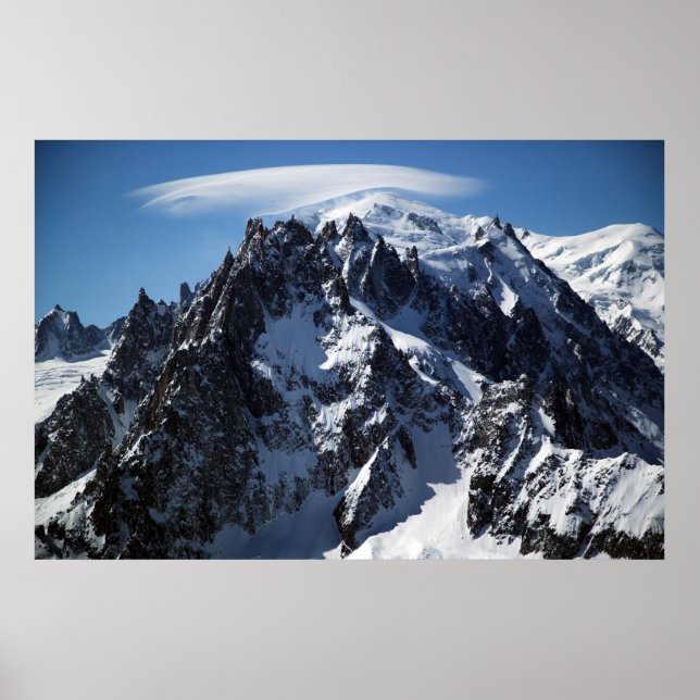 Affiche Casquette blanc : Le Sommet du Mont Blanc (Devant)