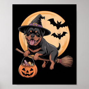Affiche Casquette Citrouille en sorcière Rottweiler Hommes