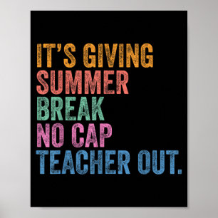 Affiche Casquette de fin d'année scolaire pour les vacance