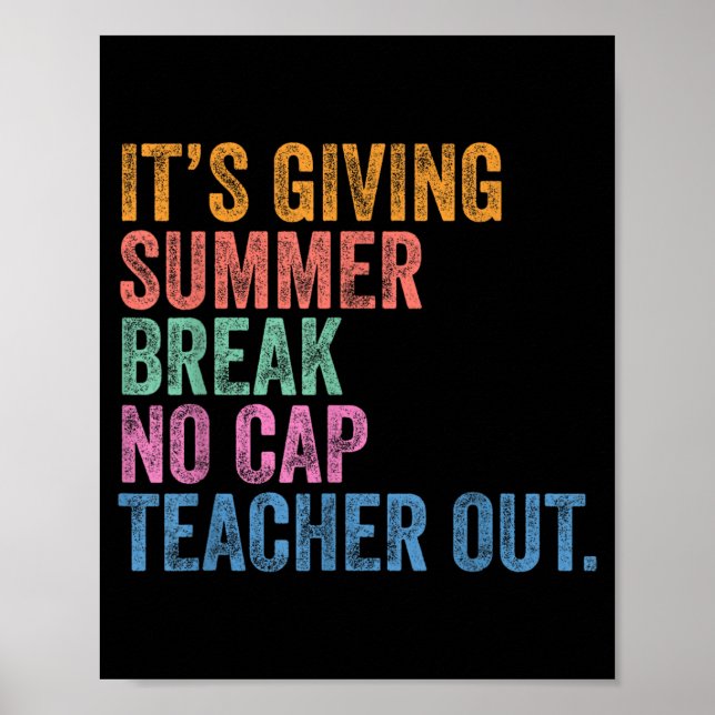Affiche Casquette de fin d'année scolaire pour les vacance (Devant)