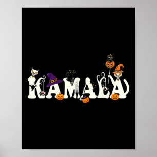 Affiche Casquette de sorcière Citrouille de chats Hallowee