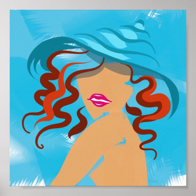 Affiche Casquette d'été | Rouge à lèvres rose (Devant)