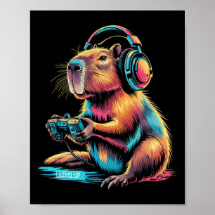 Affiche Casquette drôle de Capyra Joueur de jeux vidéo Cap