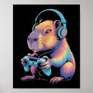 Affiche Casquette drôle de jeu vidéo de jeu Capyra