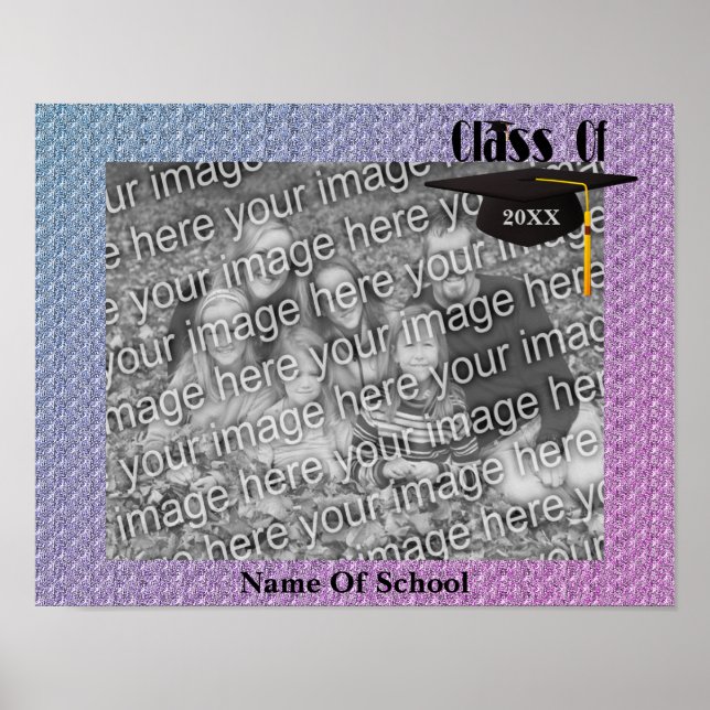Affiche Casquette Et Tassel Graduation Frame Ajouter Votre (Devant)