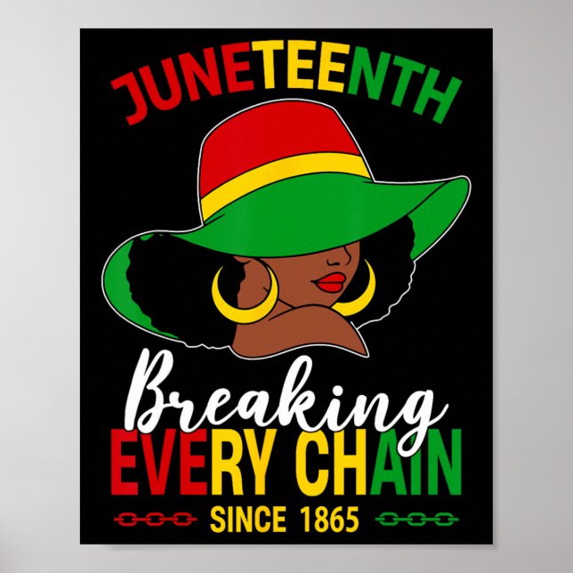 Affiche Casquette noire brisant chaque chaîne JunetDix Si (Devant)