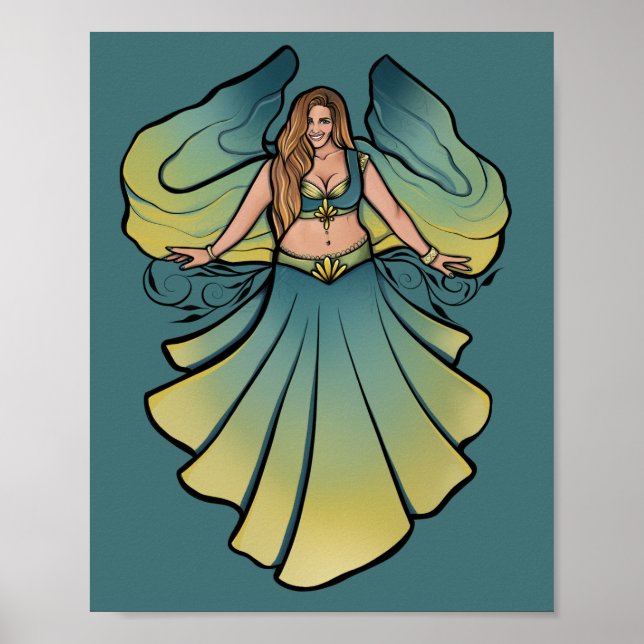 Affiche Cassandra Danse Belly Goddess Veil Art (Devant)