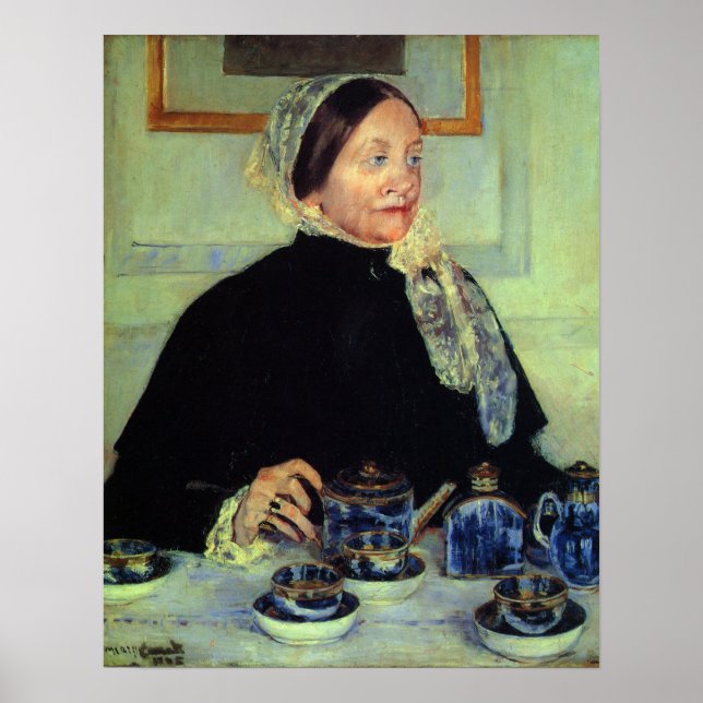 Affiche Cassatt - Dame à la table à thé 1885 (Devant)