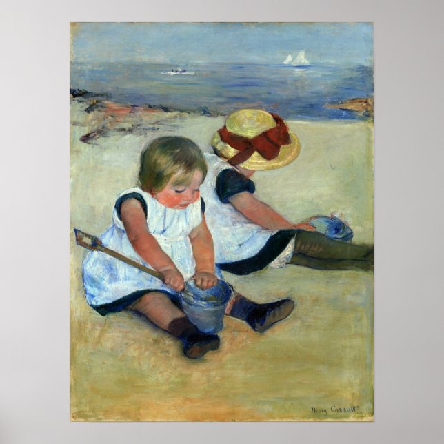 Affiche Cassatt - Enfants Jouant Sur La Plage (Devant)