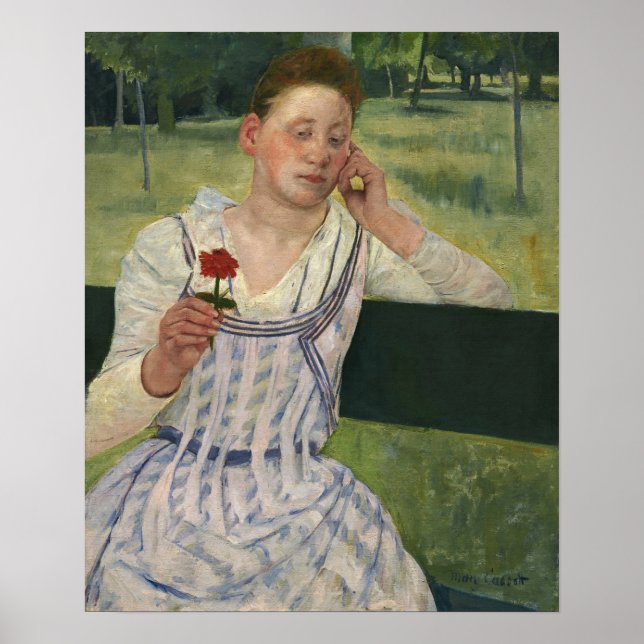 Affiche Cassatt - Femme Avec Red Zinnia (Devant)