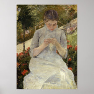 Affiche Cassatt - Fille au jardin