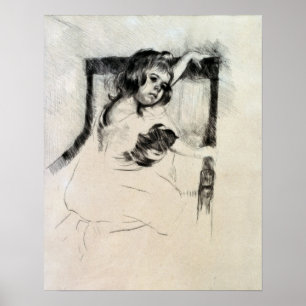 Affiche Cassatt - Kneeling Dans Un Fauteuil