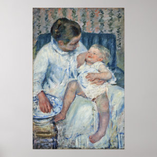 Affiche Cassatt - Mère sur le point de laver son enfant en