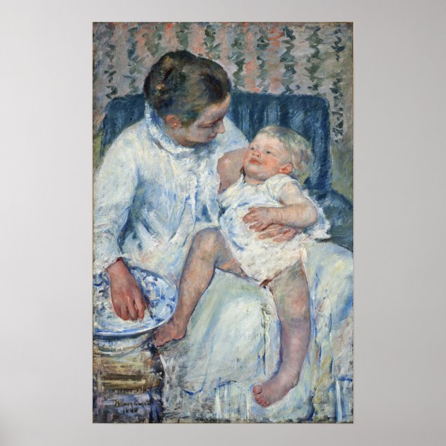 Affiche Cassatt - Mère sur le point de laver son enfant en (Devant)