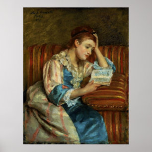 Affiche Cassatt - Mme Duffee assise sur un canapé en train