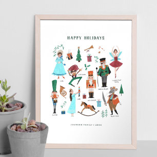Affiche Casse-noisette personnages mignons ballet enfants