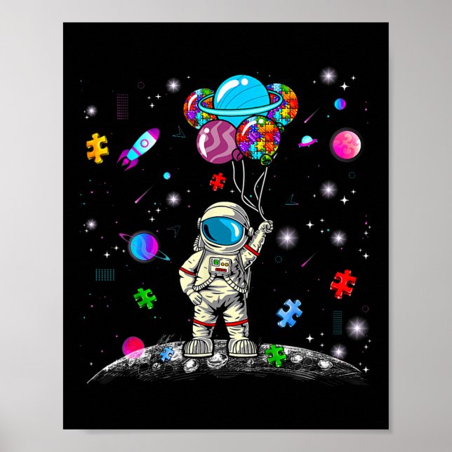 Affiche Casse-tête de l'astronaute Lloon pour la sensibili (Devant)