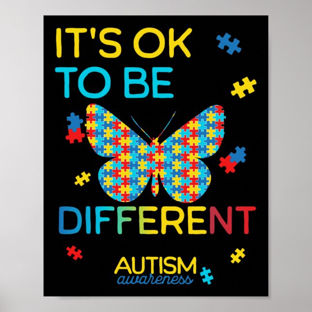 Affiche Casse-tête Papillon C'est Ok Pour Être Différent A (Devant)
