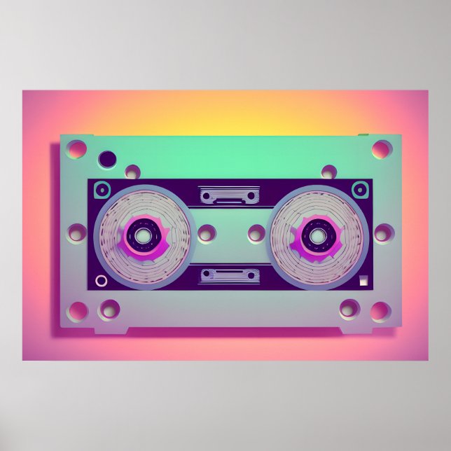 Affiche cassette audio | Musique | Rétro | ART NUMÉRIQUE | (Devant)